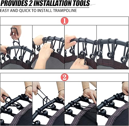 Miniatura 5 de Newan Mini trampolín silencioso de 40 a 48 pulgadas, trampolín de fitness, bungee rebote, entrenamiento cardiovascular, entrenamiento para adultos,