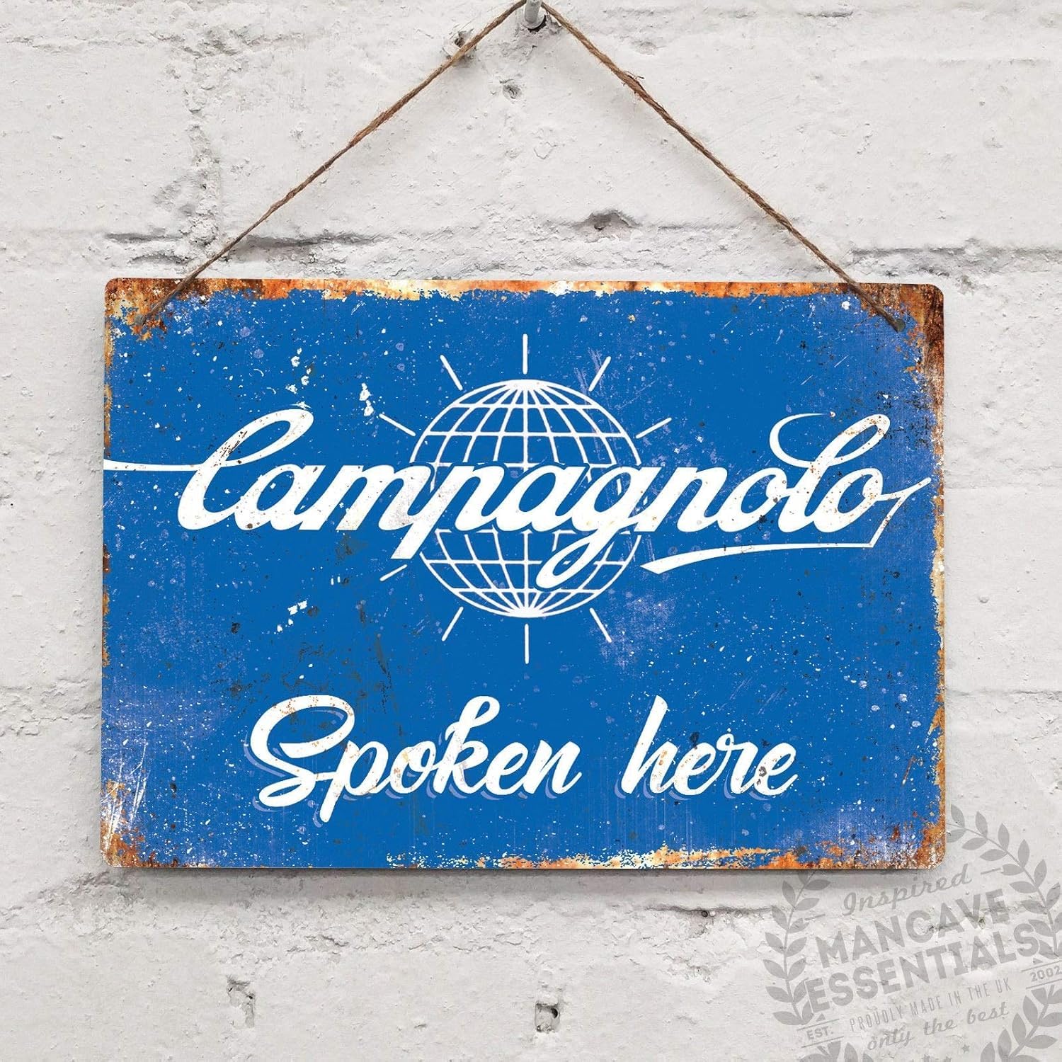 Campagnolo Spoken Here Replica Vintage Bike Cycle Tin Sign Metal Signmetal Tin Sign 8X12 Inch