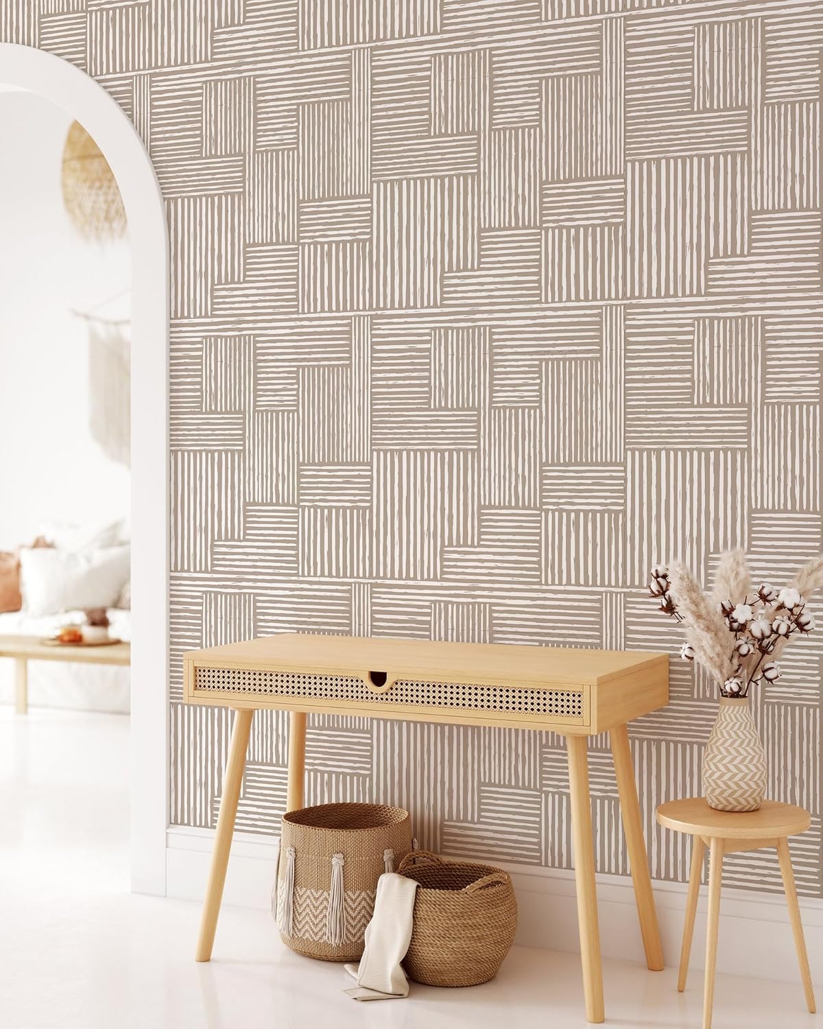 Mid Century Pastel Peel and Stick Wallpaper | Removable Self Adhesive Minimalist Wallpaper | Geometrical Peel and Stick Wallpaper (1 roll 24" W x 96" H)