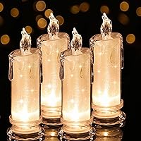 Vista 12 de 6 piezas de velas LED, velas sin llama que funcionan con pilas, velas falsas de pilar, velas artificiales para decoración para San Valentín, boda