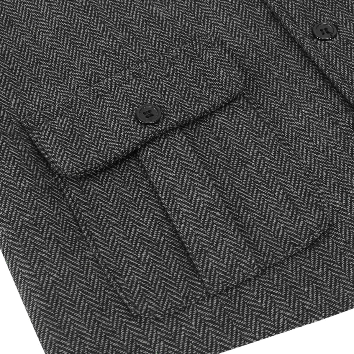 Allthemen Męska formalna kamizelka bez rękawów, tweed, biznesowa, dekolt w serek, klasyczny garnitur, kamizelka z kieszeniami