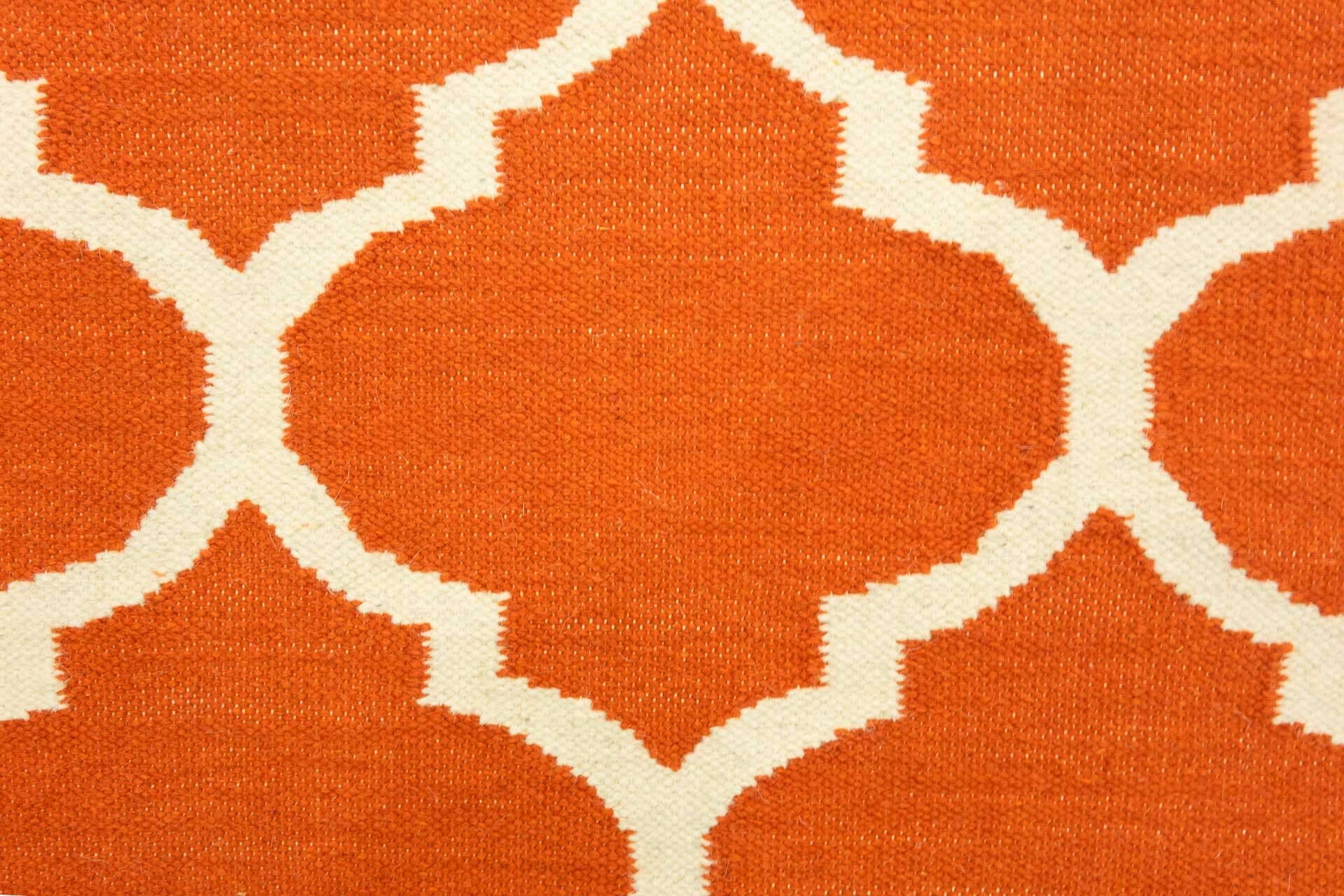 Kelim Tapis tissé à la main Orange uni 180 x 120 cm