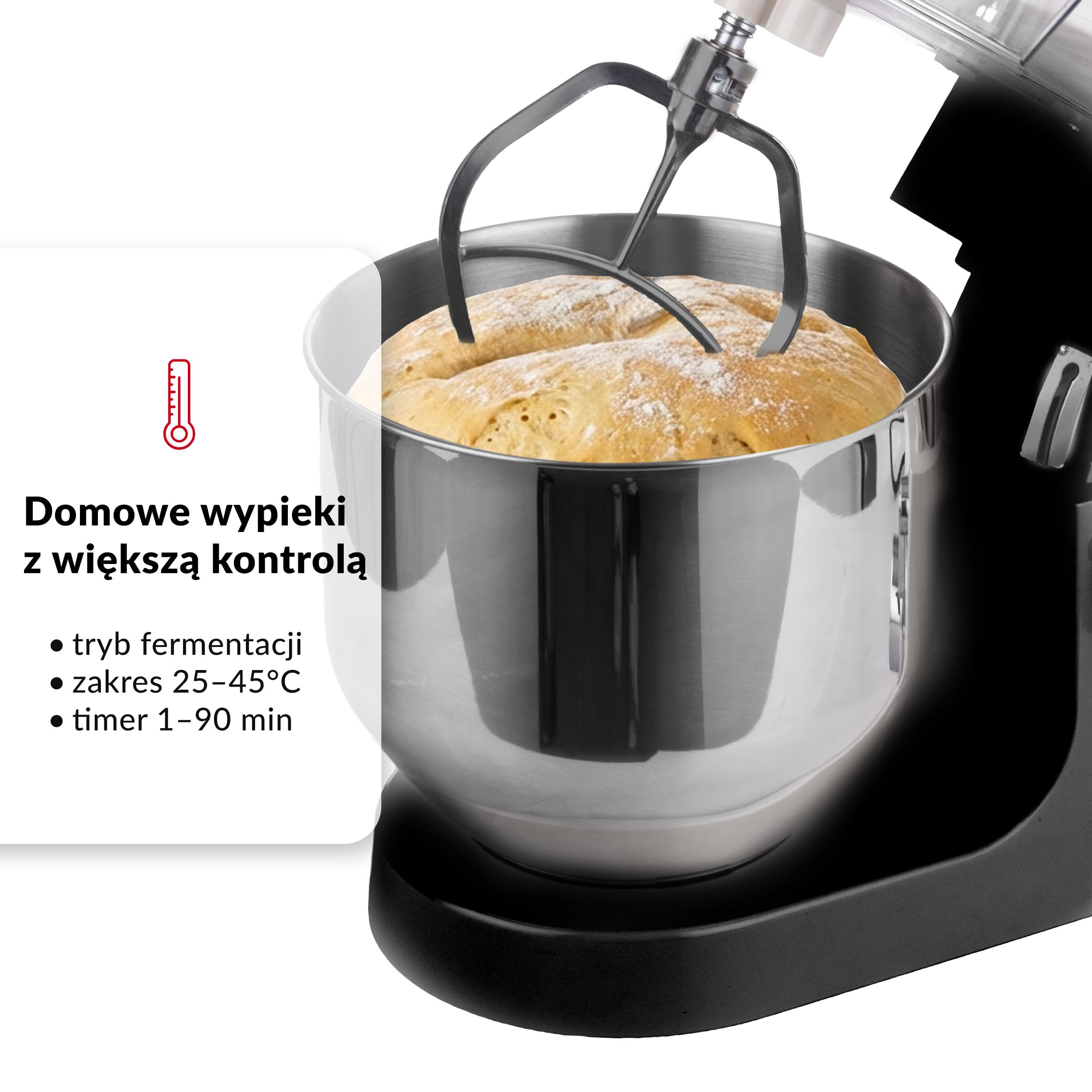 LEHMANN Teyles Robot planetarny 2100W 8L z wagą, wyświetlaczem dotykowym i podgrzewaną misą, robot kuchenny do ciasta, blender 1,5L, maszynka do mięsa, Czarny