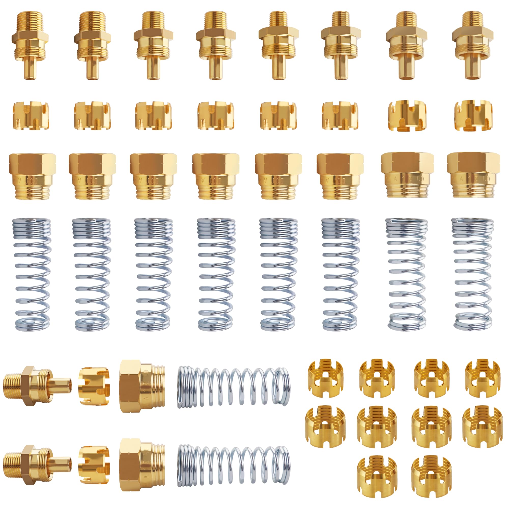 Dazakoot 50PCS Brass DOT Air Brake Hose End Fitting Kit