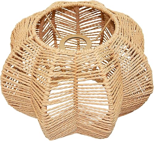 Miniatura 12 de Sombras de lámpara colgante de ratán bohemio, pantallas de lámpara tejidas para lámparas de pie, luces colgantes de ratán, lámpara bohemia, lámpara