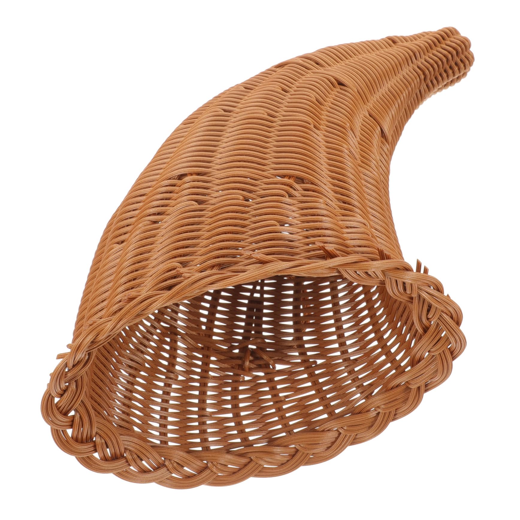 Panier tressé corne de bœuf rotin naturel 18,5x28 rangement cuisine