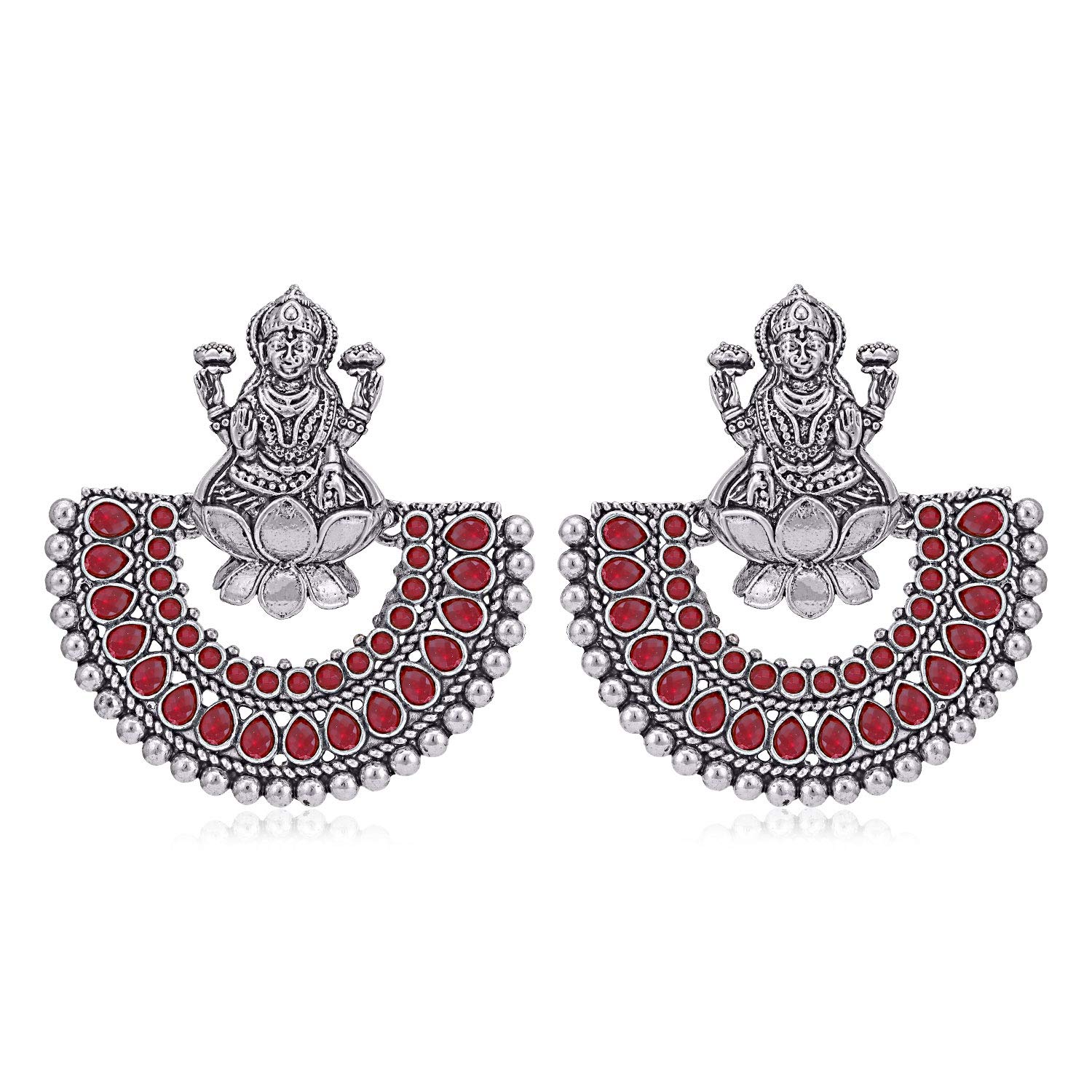 Sukkhi Adorable Oxidised Goddess Laxmi Chandbali Earring for Women (SKR56761) (B084J12SW4) Amazon Price History, Amazon Price Tracker