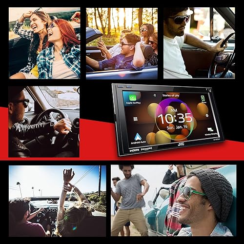 Miniatura 6 de JVC KW-M875BW Wi-Fi integrado para CarPlay Android Auto, pantalla táctil LCD de 6.8 pulgadas, AM/FM, Bluetooth, reproductor de MP3, puerto USB,
