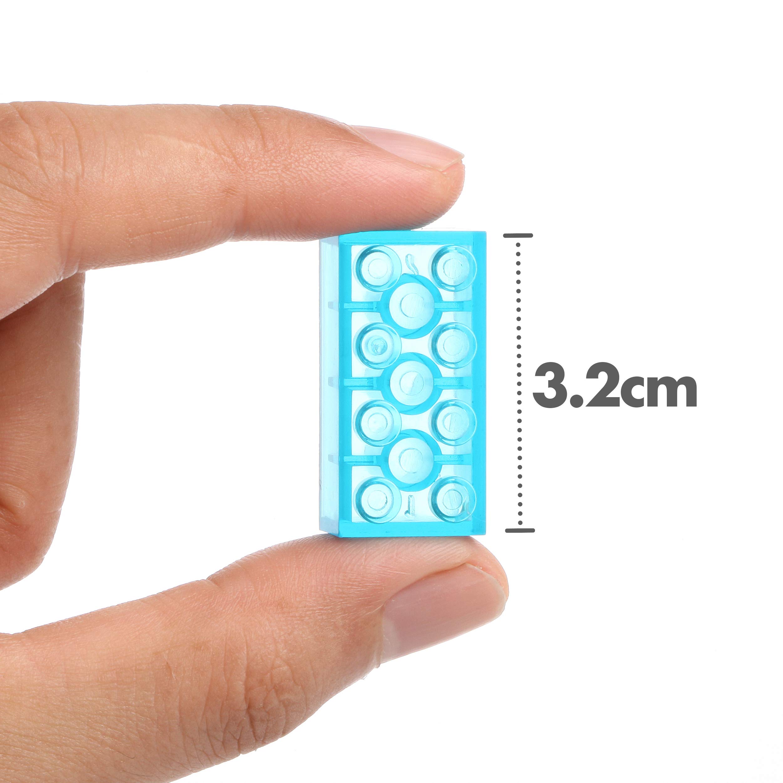 LEGO Accessori da costruzione: 1x1 trasparente blu chiaro (blu trasparente) mattone rotondo, sfuso - 100 pezzi per confezione