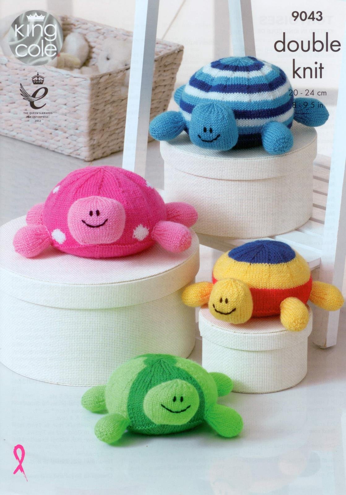 King Cole 9043 Knitting Pattern Toy Tortoises knitted in King Cole Pricewise DK