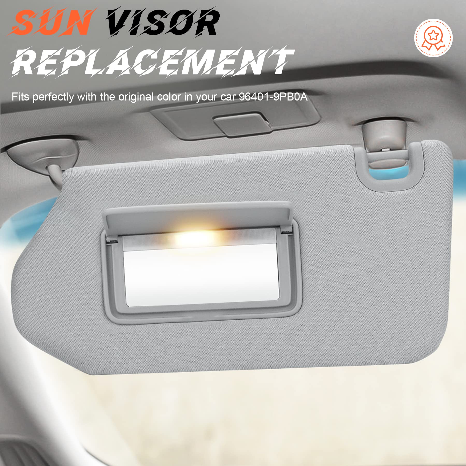 Amazon.com: Gray Driver Left Side Sun Visor Replacement Compatible
