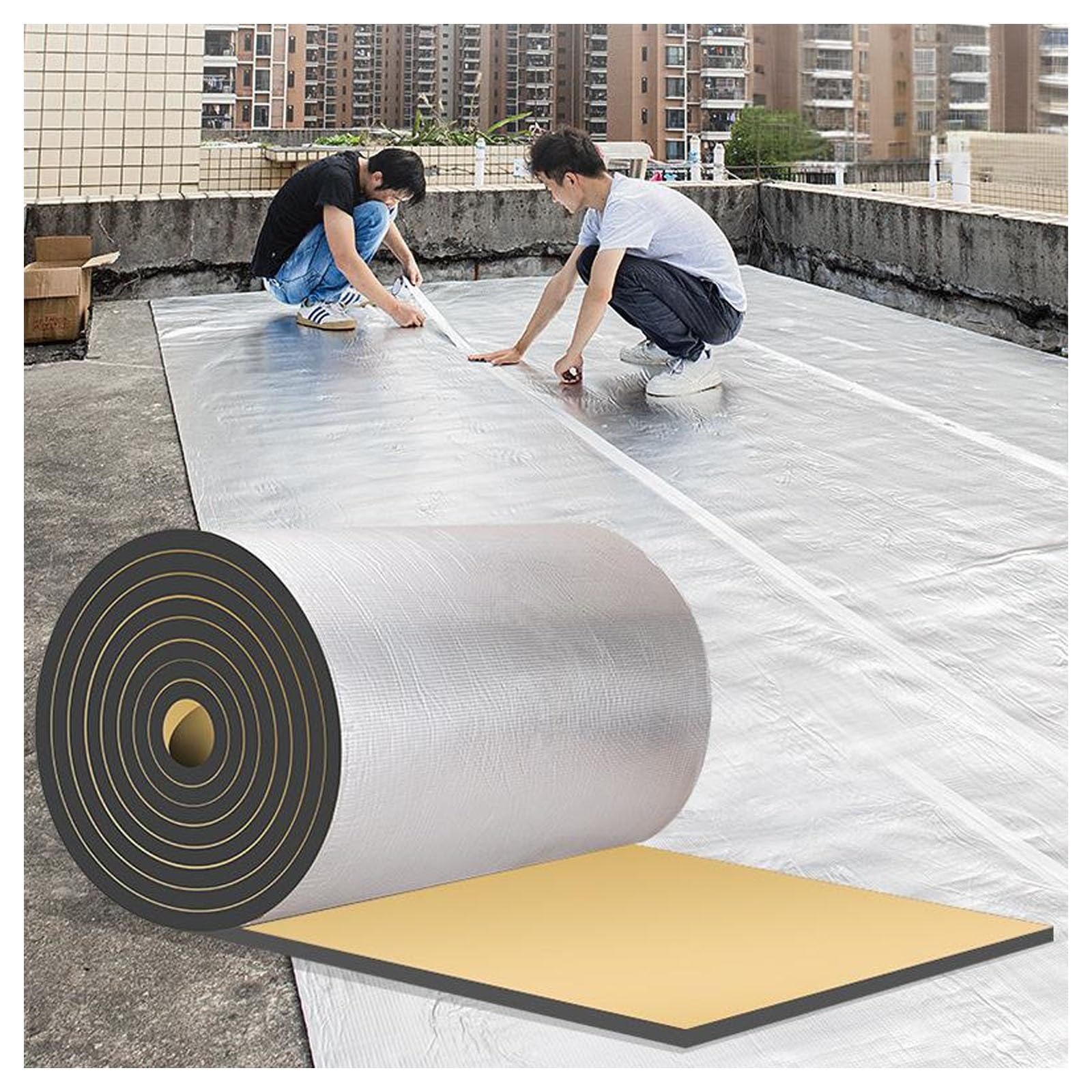 Cotone Autoadesivo For Isolamento Acustico In Foglio Di Alluminio,Pannello Riflettente Termosifoni，Cotone Isolante Acustico In Foglio Alluminio Autoadesivo，Isolante