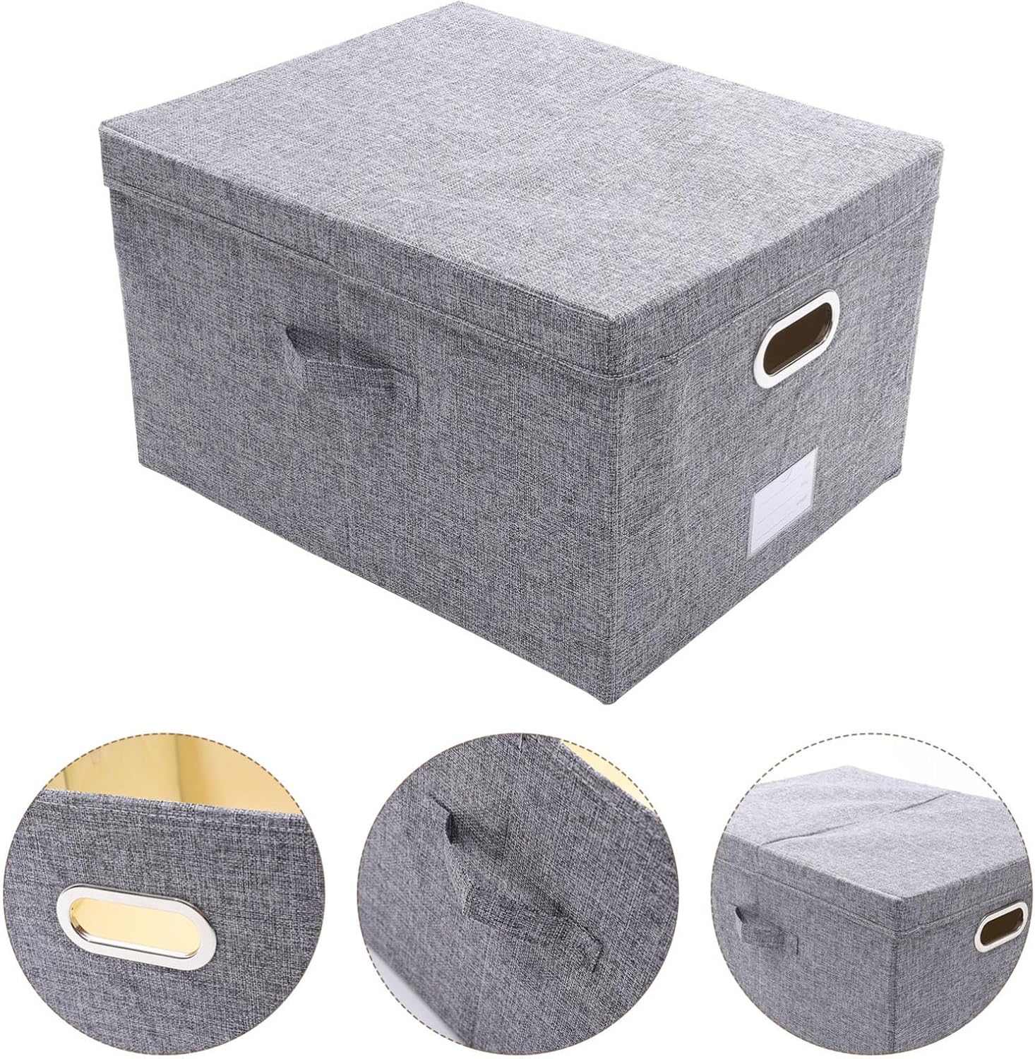STOBAZA Fabric Storage Box with Lid Decorative Storage Organizer for Clothes Multi-functional Sundries Bin for Home Closet Spaces