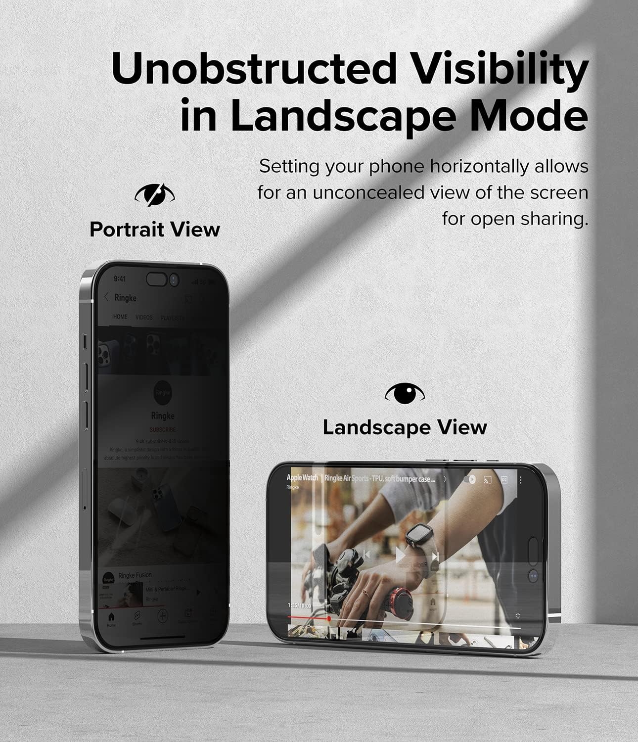 Ringke Privacy Glass [Anti-spy] Compatible with iPhone 14 Pro Max Screen Protector 6.7 Inches, Full-Coverage Tempered Glass Designed for iPhone 14 Pro Max Privacy Screen Protector