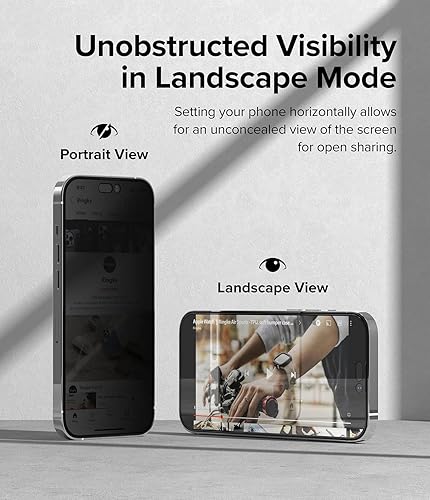 Miniatura 7 de Ringke Fusion-X - Funda compatible con iPhone 14 Pro Max [camuflaje negro] + vidrio de privacidad compatible con iPhone 14 Pro Max