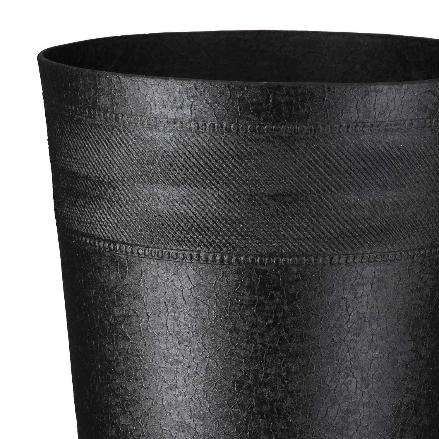 Casablanca Vase Nama - Aluminium - schwarz Craqueliert - Konisch - Höhe 40cm x Ø 17cm