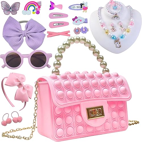 Miniatura 8 de Mochila Pop Fidget para niñas con cuaderno Pop it, estuche para lápices, llavero - Juego de monedero Pop It - Bolsa de juguetes para ansiedad -