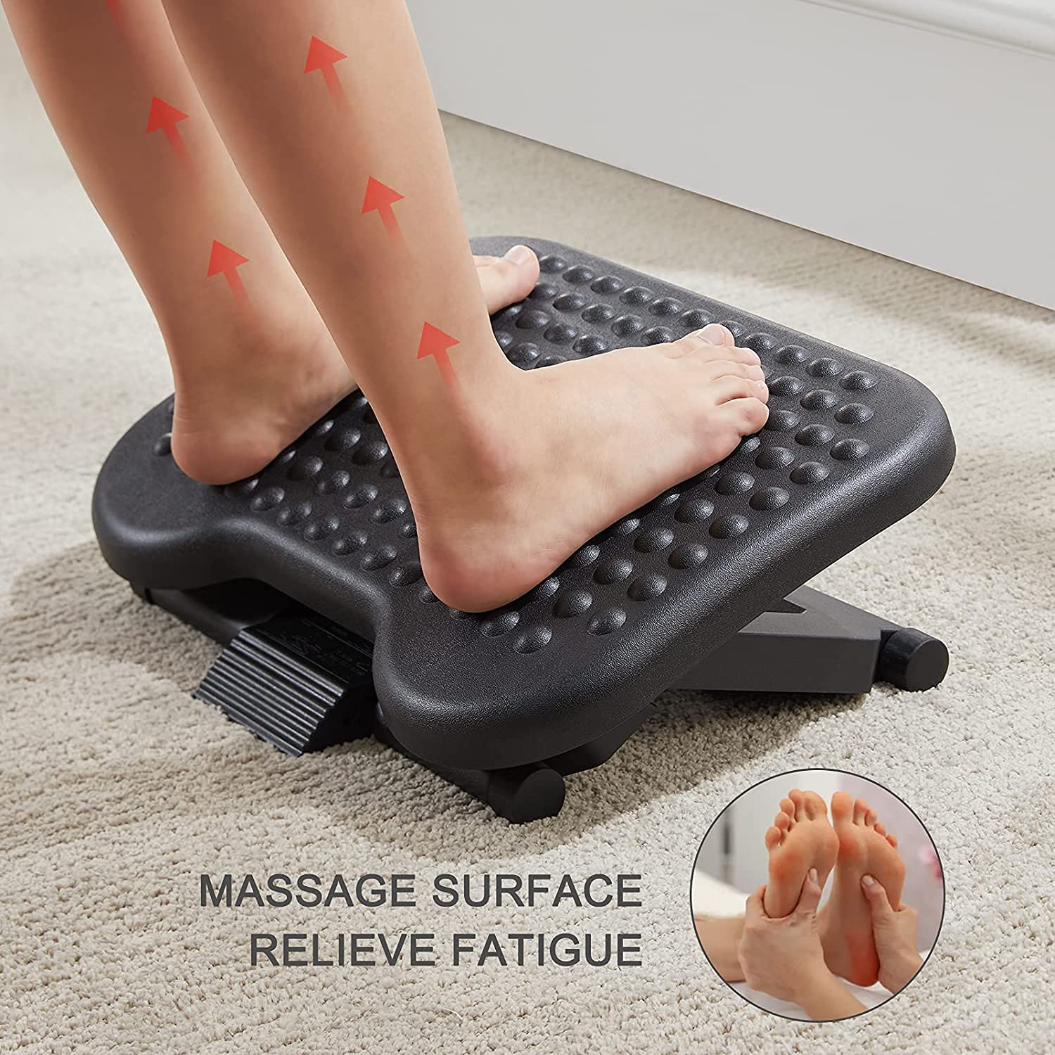 GOTOTOP Poggiapiedi scrivania ABS 7-15cm altezza regolabile poggiapiedi sgabello ergonomico portatile confortevole sotto la scrivania casa ufficio