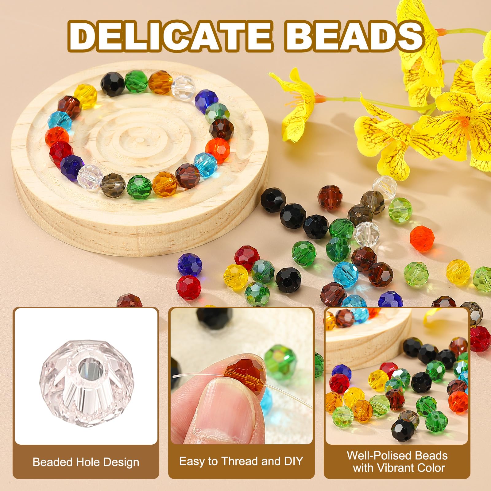 PATIKIL 6mm Bicone Crystal Beads - Image 3