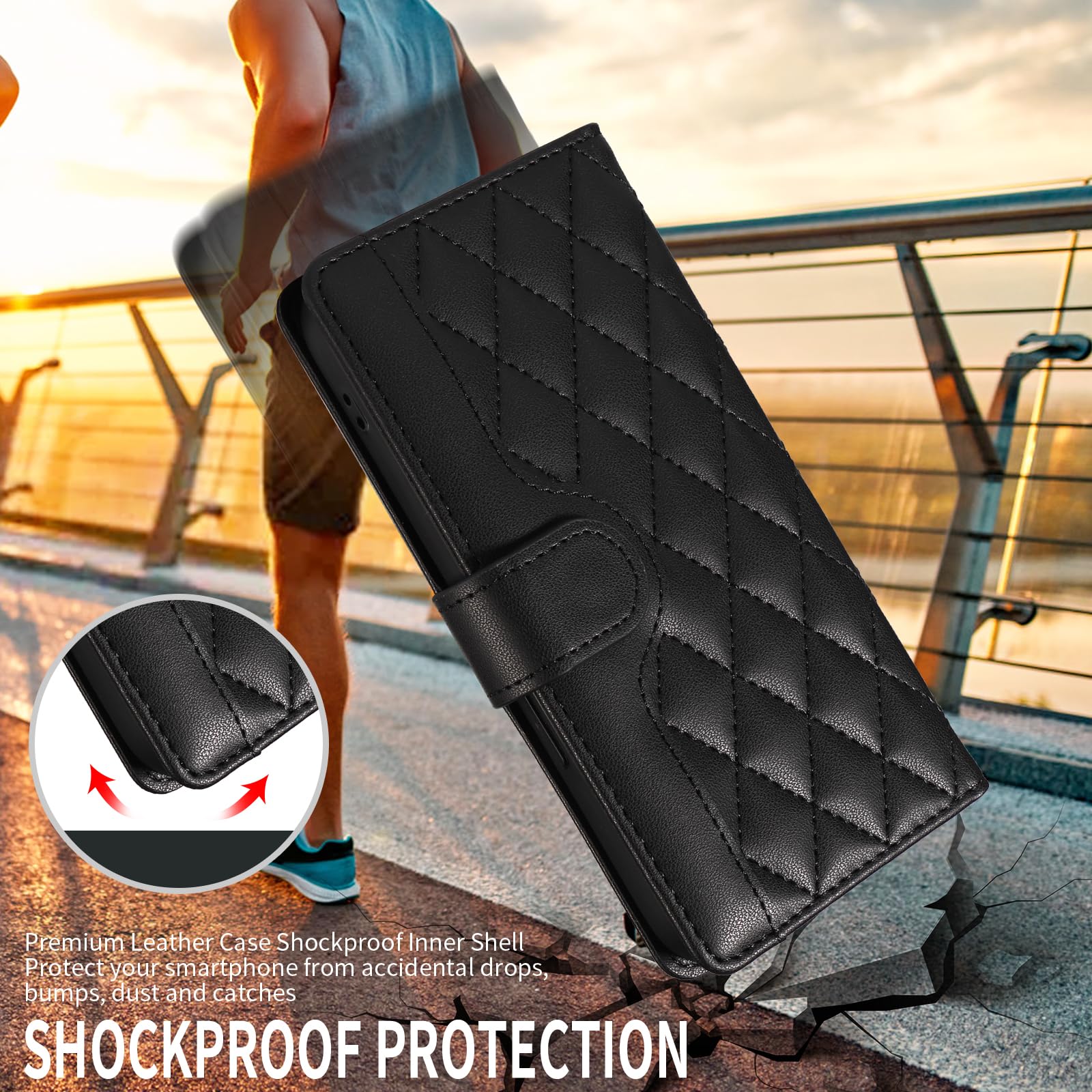 Asuwish Phone Case For Motorola Edge 40 Neo Wallet Cover With Tempered