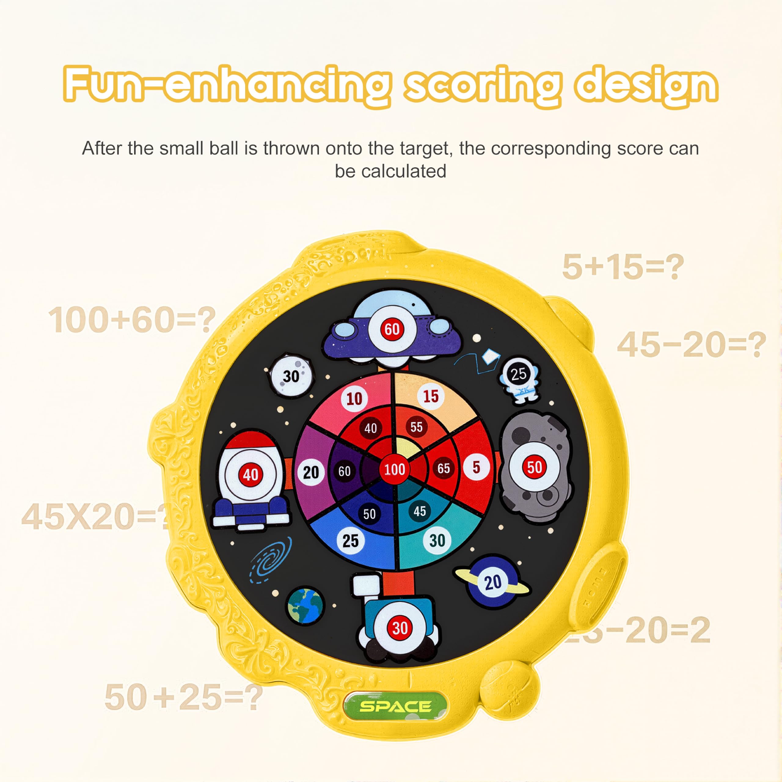Cockatoo Kids Dart Board Set β Yellow, 35cm Soft Foam Dartboard with 3 Safe Darts & 3 Balls, Indoor & Outdoor Fun Game Toy for Boys & Girls Age 2+, Improves Aim, Focus, Coordination & Motor Skills 1