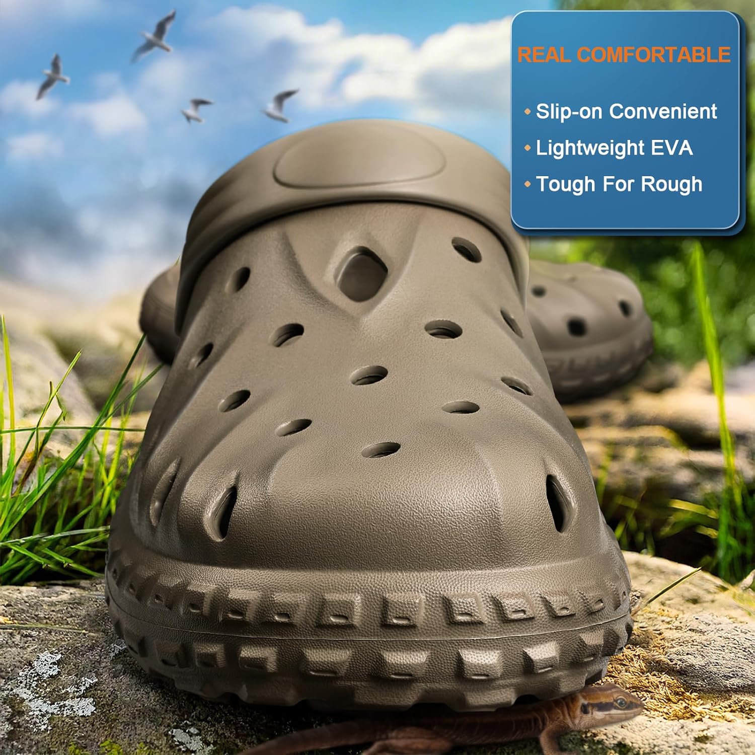 BULLIANT Men Clogs,Comfortable Mules Sandals for Men Women Cushioned Footbed Arch Support-EVA Ligthweight - Image 4