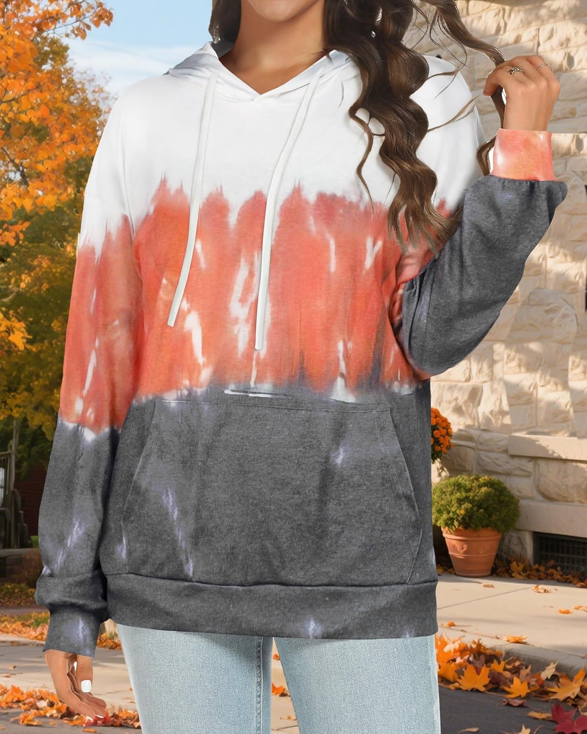 Women's Hoodies Long Sleeve Sweatshirts Drawstring Pullover Tops with Pocket Casual Loose Blouses Tunic - Image 7