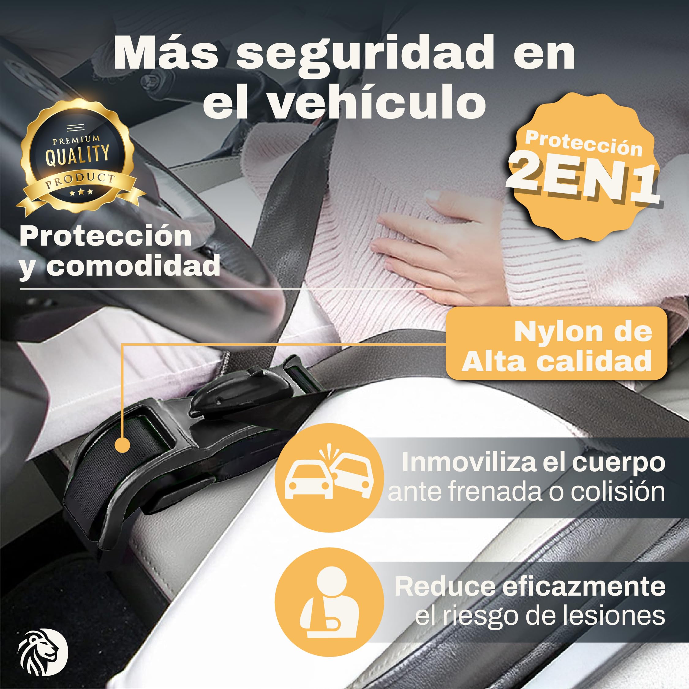 Cinturón Embarazada Coche Homologado + Guía de Seguridad | Protege al Bebé de Presión e Impactos | Adaptador Cómodo para Maternidad | Regalo Ideal para Futuras Mamás