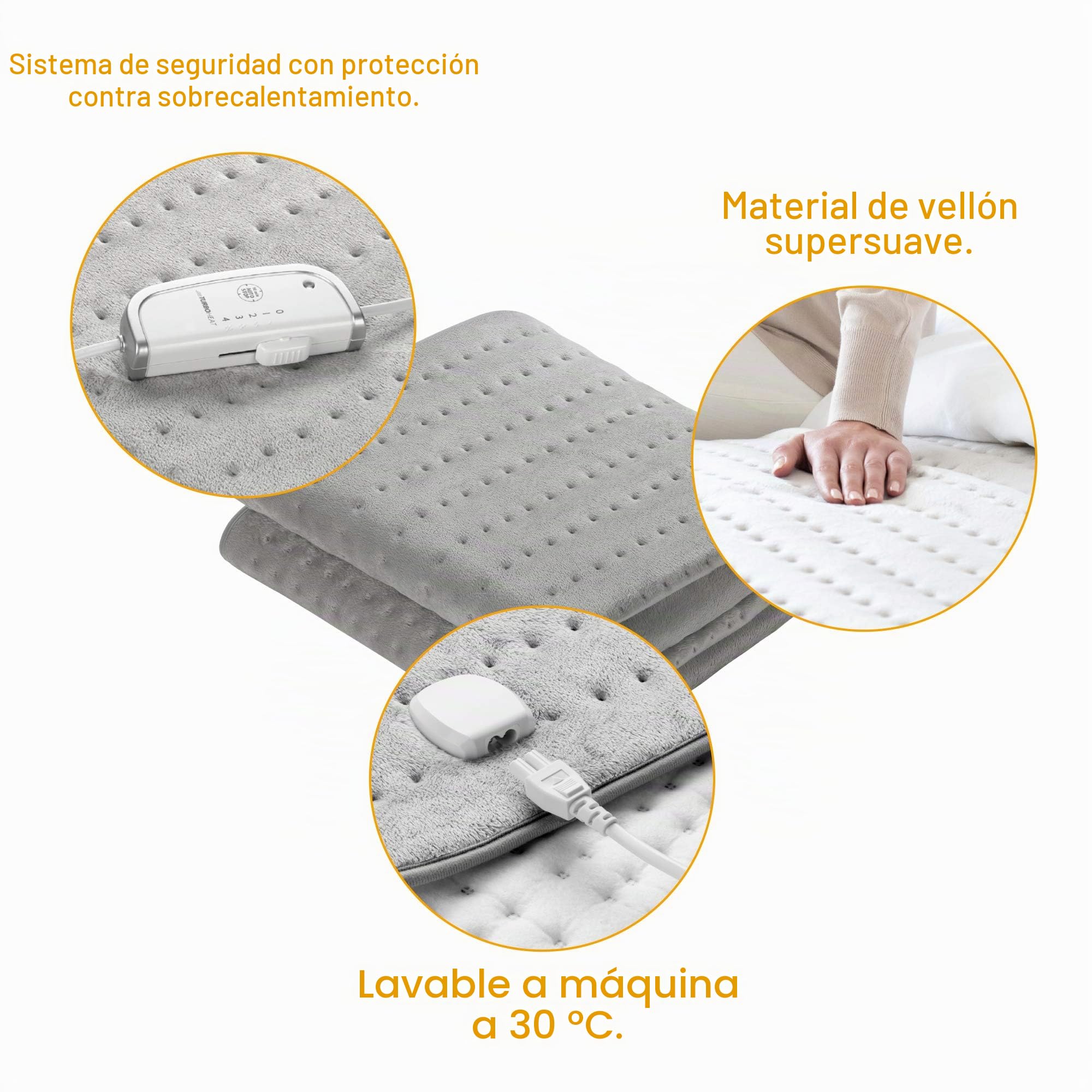 medisana HU 670 Calientacamas superfino, 150 x 80 cm, duerme en las nubes, desconexión automática, protección de sobrecalentamiento, 4 niveles de temperatura, lavable, para todo tipo de colchones