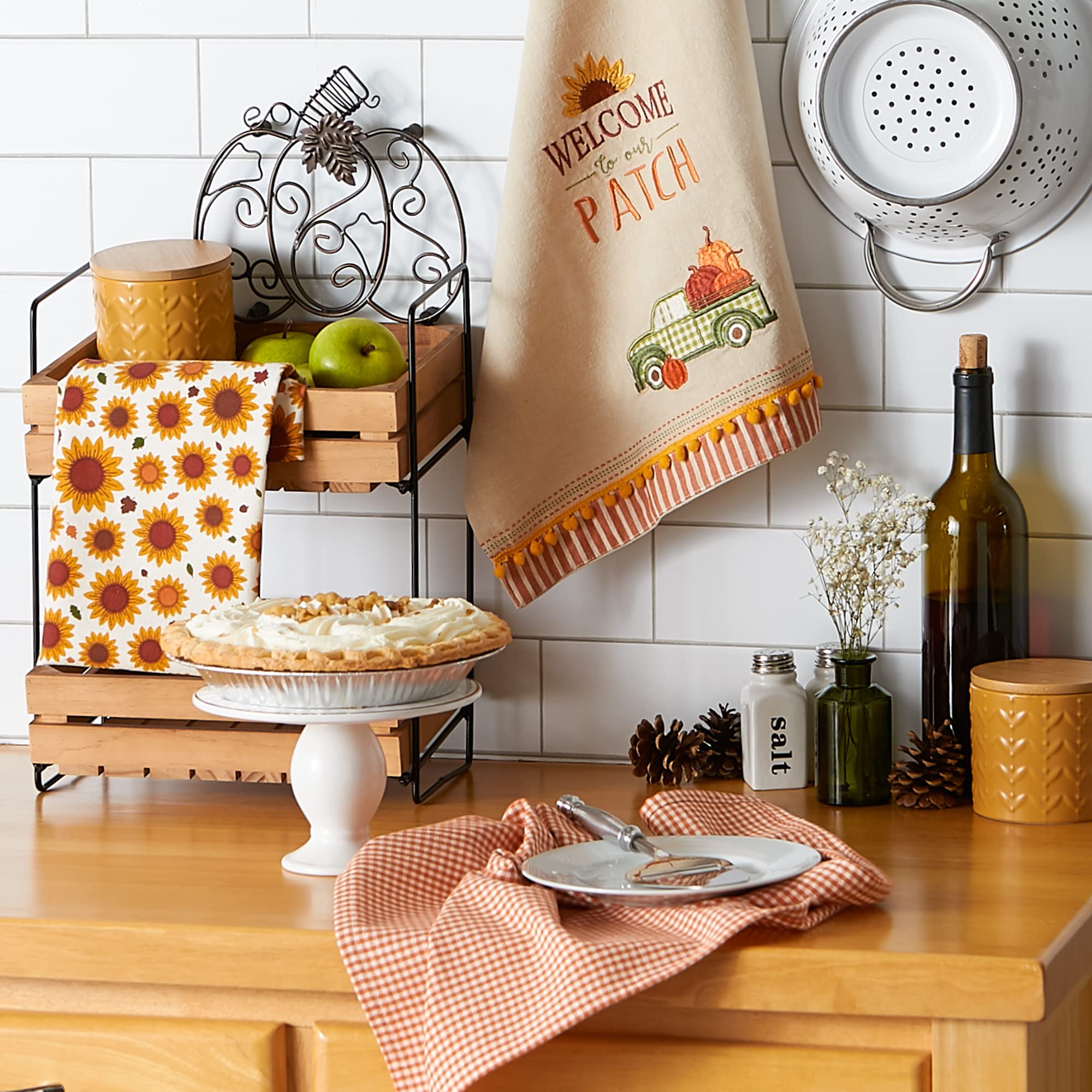 Pumpkin Spice Kitchen Towels Set - Fall Decor Dish Towels 4"x70" Cotton, Leftovers Pattern - View #13