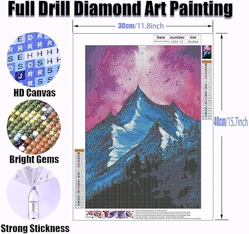 Miniatura 4 de Paquete de 12 kits de pintura artística de diamantes para adultos, paisaje natural, pintura de puntos de diamante para principiantes, pintura