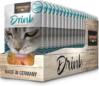 LEONARDO Drink Atlantic Cod [20 x 40 g Multipack Variety Cod & Chicken] Cat Drinking | Grain-Free Fish and Chicken Broth with Meat Strips | Supplementary Feed for Cats product image