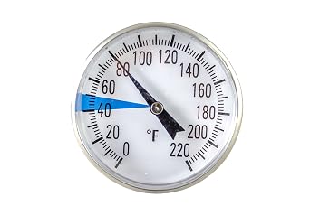 Stainless Steel Soil Thermometer by Smart Choice| 127mm Stem, Easy-to-Read 1.5 Dial Display, 0-220 Degrees Fahrenheit Range | Soil Temperature Thermometer for Ground, Compost, Garden Soil