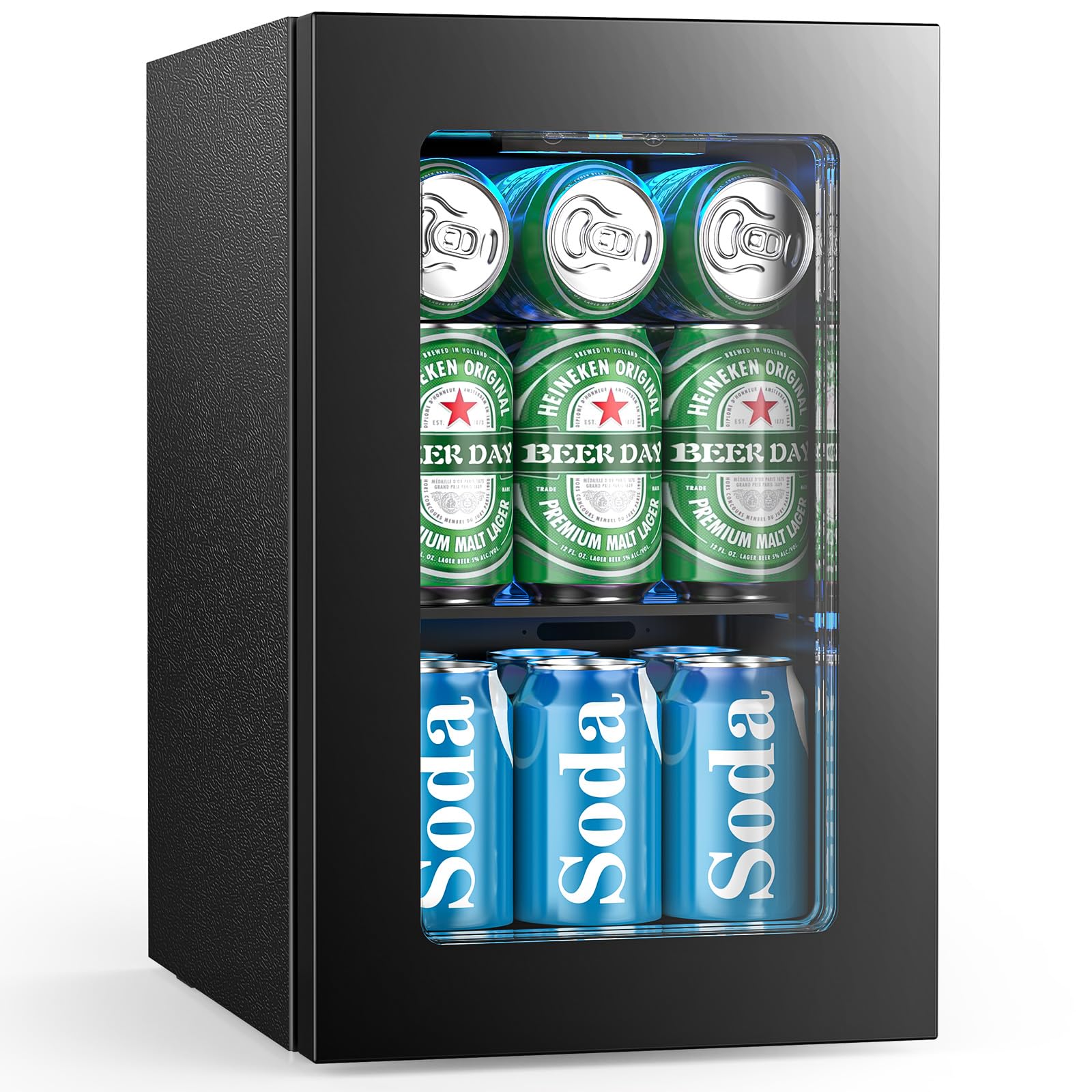 Electactic Mini Fridge 24 Can Beverage Cooler Refrigerator, 0.6 Cuft Freestanding Small Drink Fridge For Bedroom, Home Kitchen Bar, LED Touch Control Adjustable 40℉-61 ℉ Temperature on Fridge.com - View 1