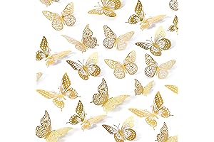 SAOROPEB 3D Gold Butterfly Wall Decor
