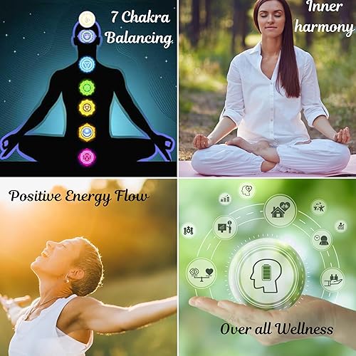 Miniatura 4 de Exquisito Jet 16 Stone Lucky Set w/Pouch Chakra Donut Pendulum Pendant Tumbled Set Tumbled Set Orgone Merkaba Pirámide Amatista áspera Rosa Crystal