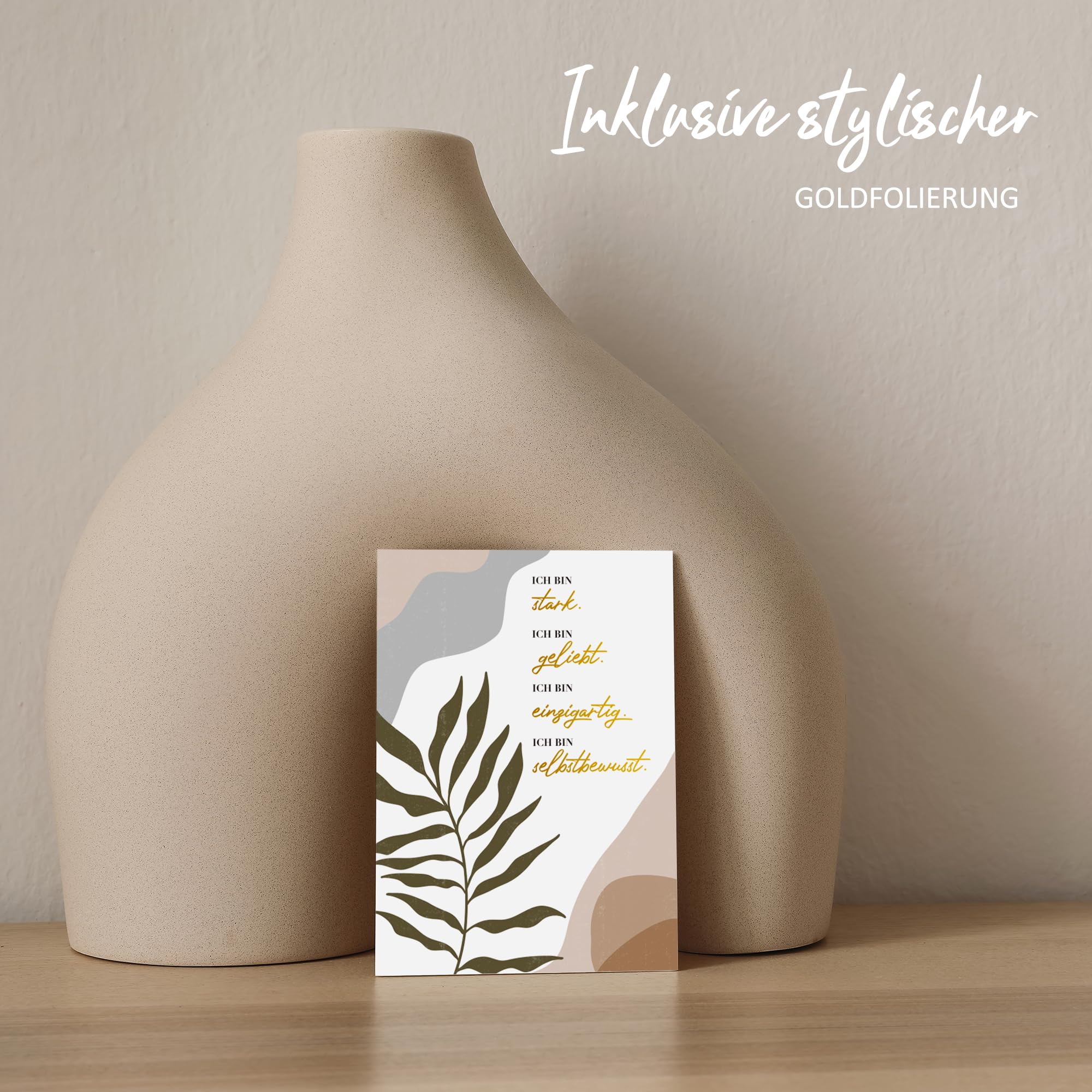 BIROYAL Affirmation Cards for Adults Set of 32 Gold Foil Motivational Cards, 210 x 290 mm - Image 4