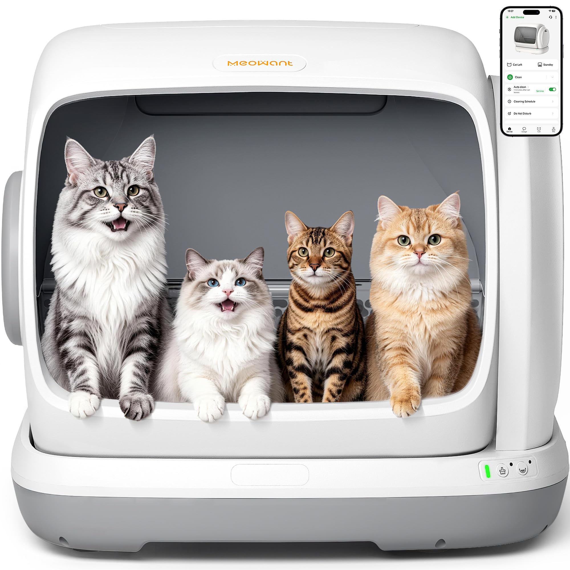 Meowant 106L large automatic self-cleaning litter box for multiple cats