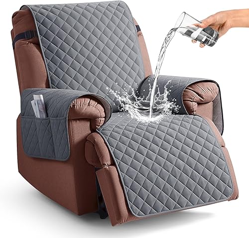Miniatura 17 de KinCam Funda 100% impermeable para silla reclinable, fundas de sofá reclinable para mascotas, perros, funda de sofá reclinable, protector de muebles