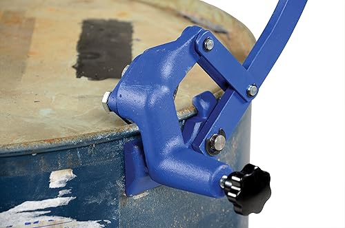 Miniatura 6 de Vestil Cabezal de tambor manual de acero DD-10 con hoja 21 pulgadas x 6-12 pulgadas x 5-14 pulgadas, azul