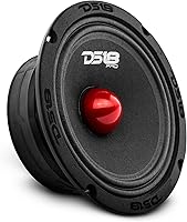 DS18 PRO-GM6.4B 6.5" Midrange Speaker with Red Bullet - 480W Max 140W RMS 4-Ohm Car Truck Door Audio Upgrade