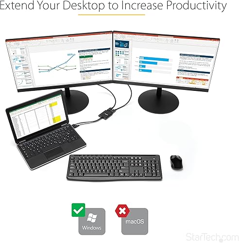 Vista 2 de StarTech.com Adaptador multimonitor de 2 puertos - Mini DisplayPort a 2x DisplayPort MST Hub - Dual 4K 30Hz - Divisor de video para modo