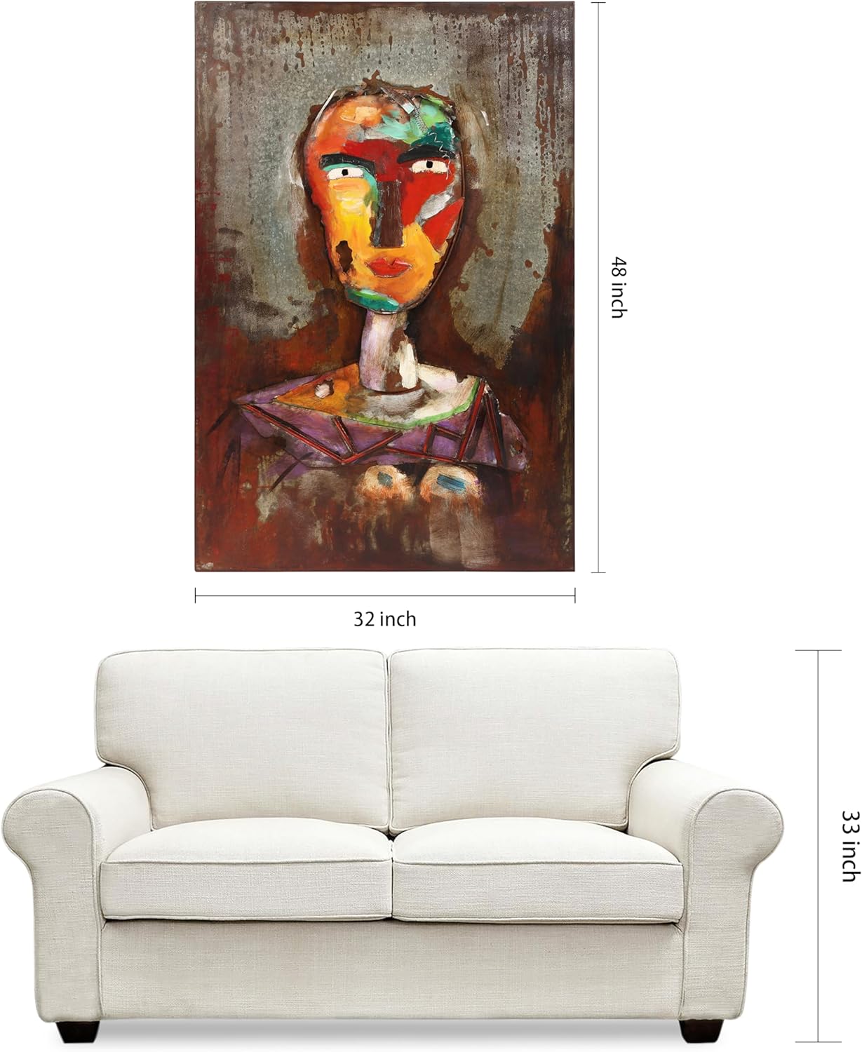 Empire Art Direct Homme I Mixed Media Iron Hand Painted Dimensional Wall Art, 60 x 40 x 3.2, Ready to Hang