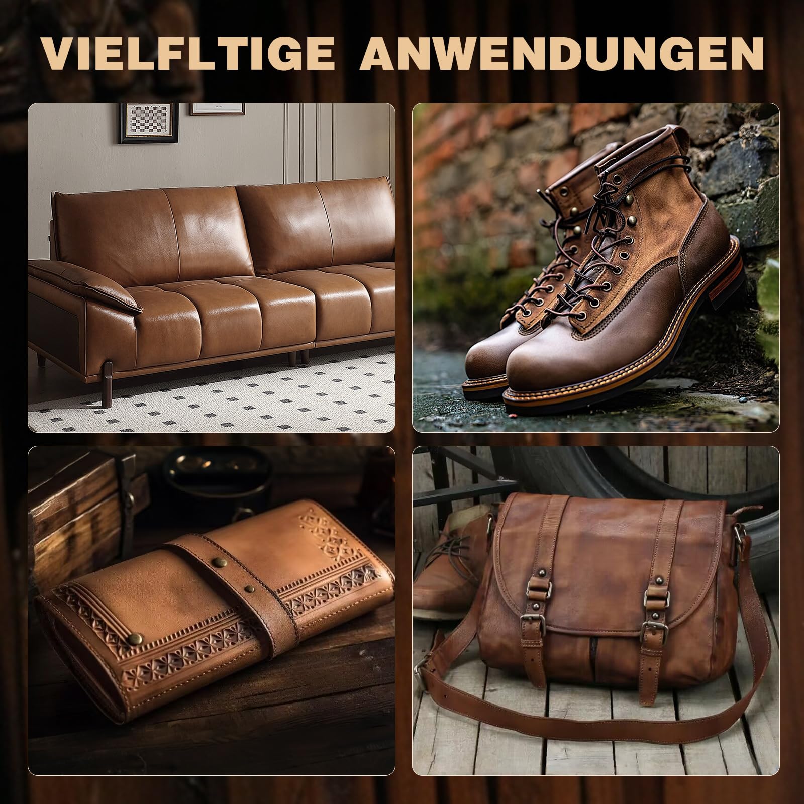 Schuhcreme & Pflegeset, Schuhputzset für Leder mit Schuhbürsten, Schuhcreme für Lederstiefel, Schuhpflege und -reinigung als Geschenk für Männer und Frauen Vatertags-Geschenkset