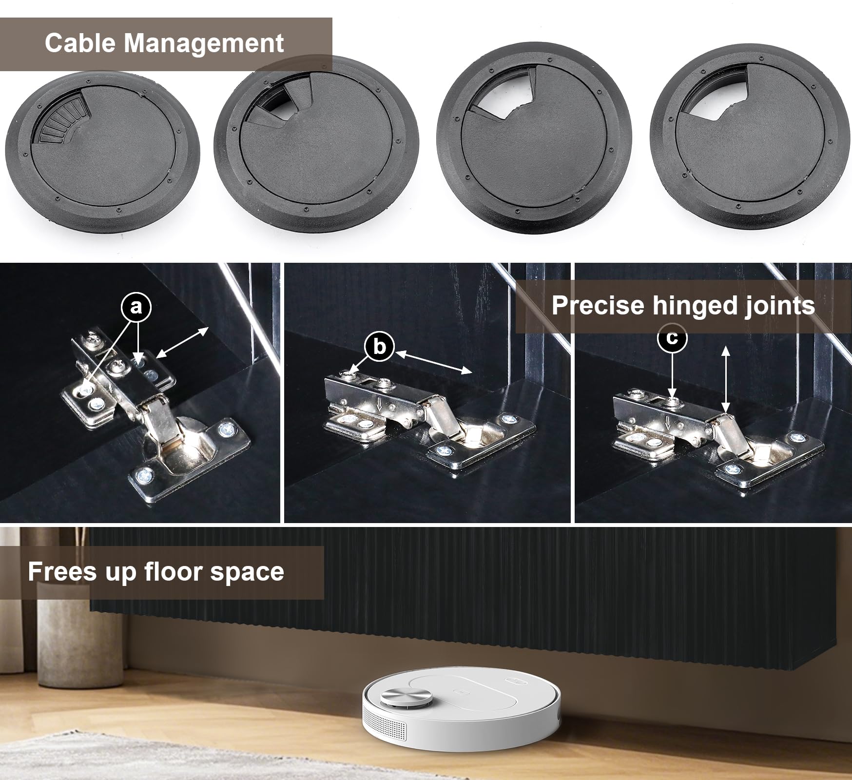 TABOJS Soporte Flotante para TV, Centro de Entretenimiento de Montaje en Pared de 70,7 Pulgadas con Puertas estriadas, Elegante Consola Multimedia y gabinete de Almacenamiento para Sala de Estar,