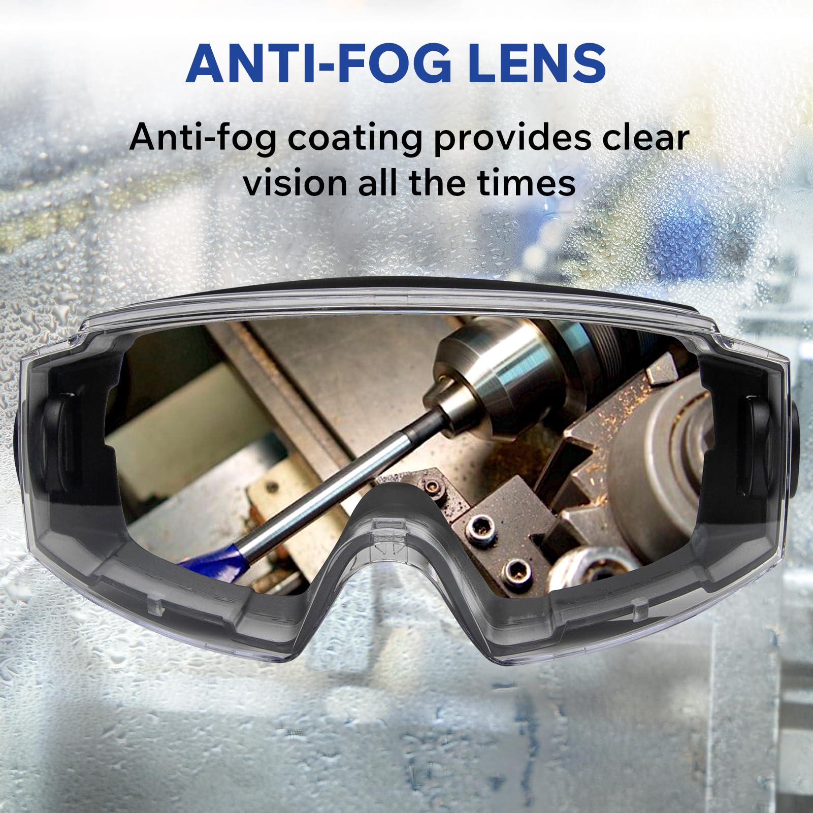 Gafas de seguridad con lente antivaho, protección ocular certificada ANSI Z87.1 para trabajo de laboratorio y uso industrial, correa ajustable