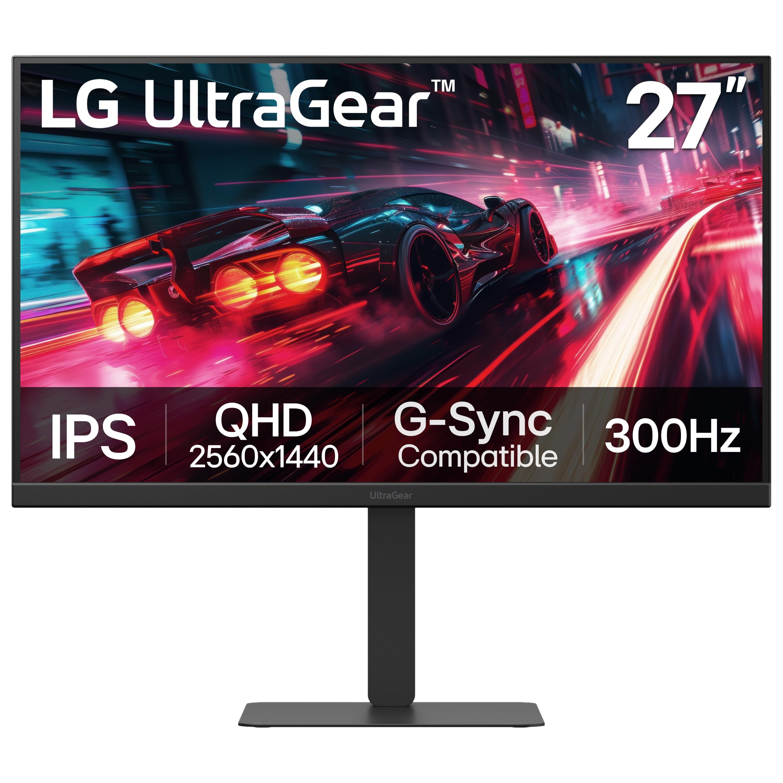 Photo 1 of LG 27G640A-B 27-inch Ultragear QHD (2560 x 1440) IPS Gaming Monitor, 300Hz, 1ms, NVIDIA G-Sync, AMD FreeSync Premium, VESA DisplayHDR 400, HDMI 2.1, USB Type-C, Tilt/Height/Swivel/Pivot Stand, Black