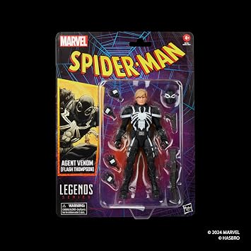 Marvel Legends Series Agent Venom (Flash Thompson) Comics Action Figure, Black | Marvel Legends Retro 6 Inch Action Figure Spider-Man Wave 5 - Agent Venom (Flash Thompson)