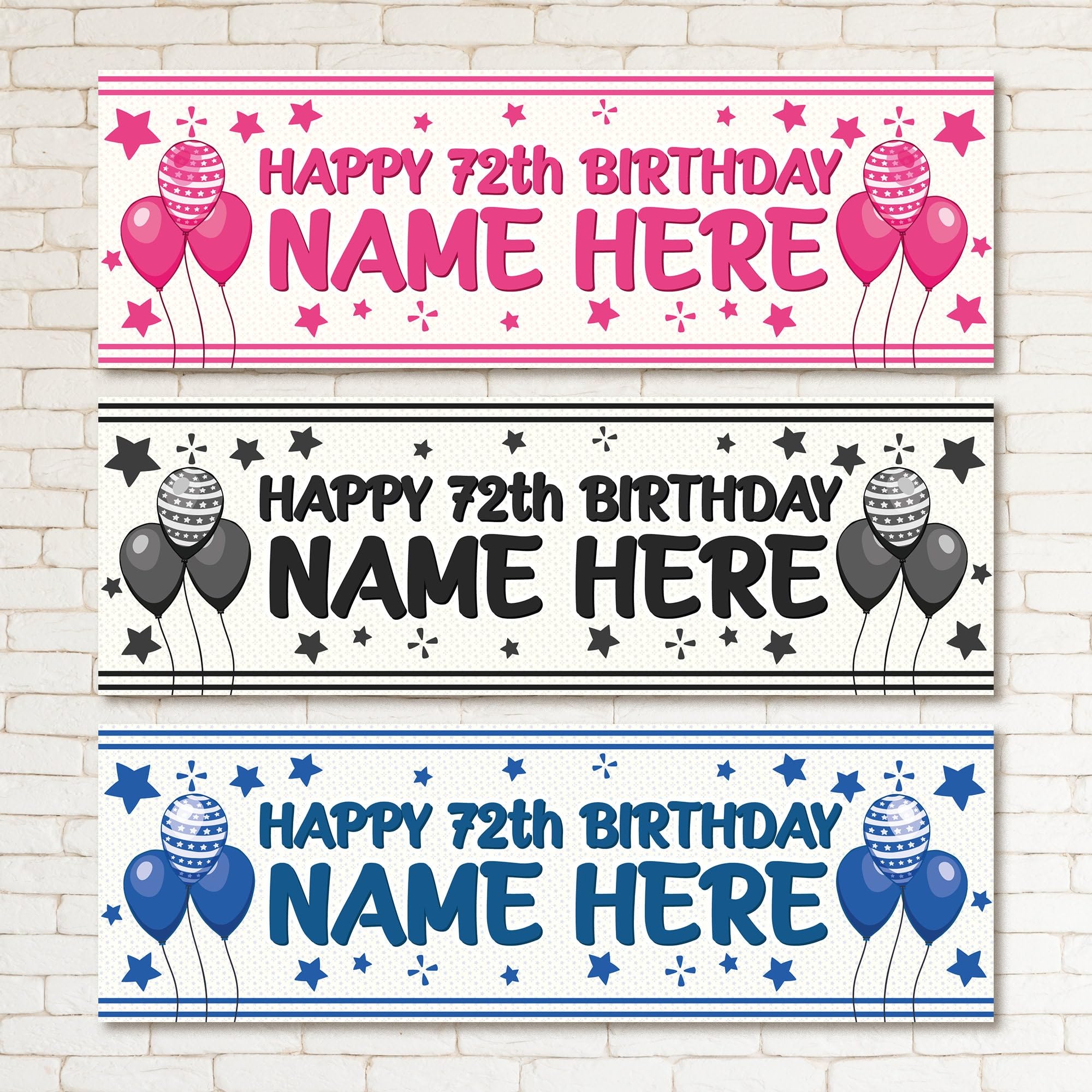 Set of two Personalised Birthday Banners - 16th 18th 21st 30th 40th 50th Birthday Party - Celebration - Occasion BBAN-0617