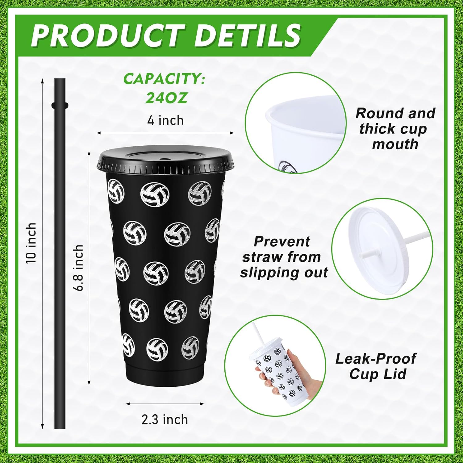 122-piece Volleyball Party Favor Set Includes Cups with Straws, Mini Stress Balls Keychains, Slap Bracelets, Hair Ties, Stickers, a Makeup Bag, and More for Birthday Parties